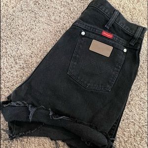 Black Vintage Wrangler Cutoff Shorts